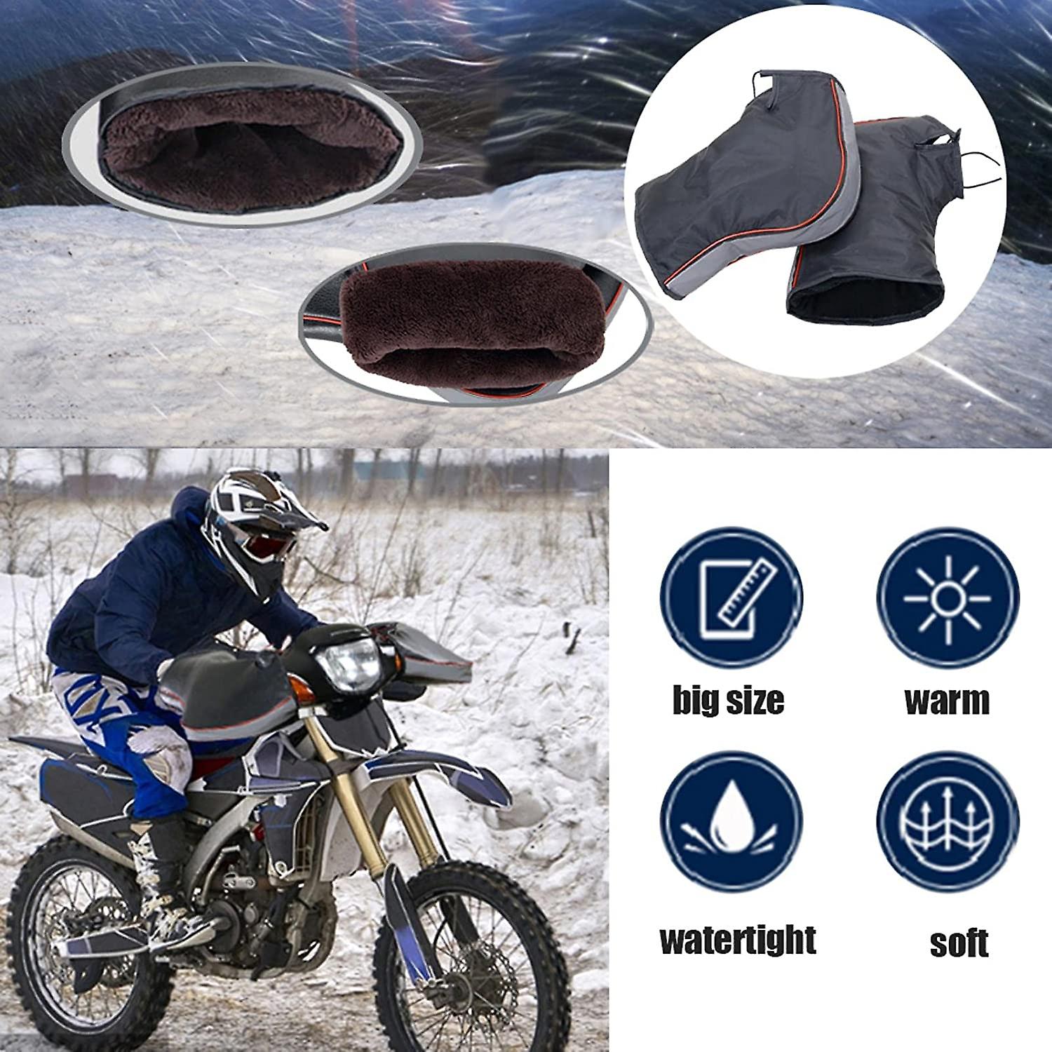 Windproof Motorcycle Handlebar Gloves， Winter Motorcycle Gloves， Motorcycle Muffs With Reflective Strip