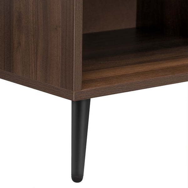 Wooden Nightstand with Usb Charging Ports， End Table for allway， Foyer， Den， Living Room，Gray+Walnut