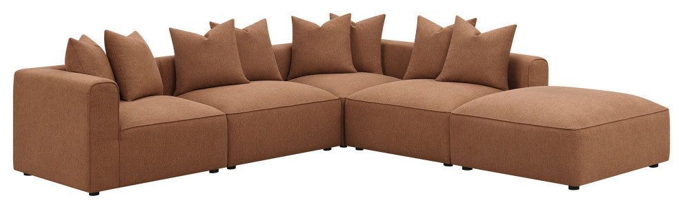 Jennifer Upholstered Ottoman Terracotta   Modern   Footstools And Ottomans   by Modon  Houzz