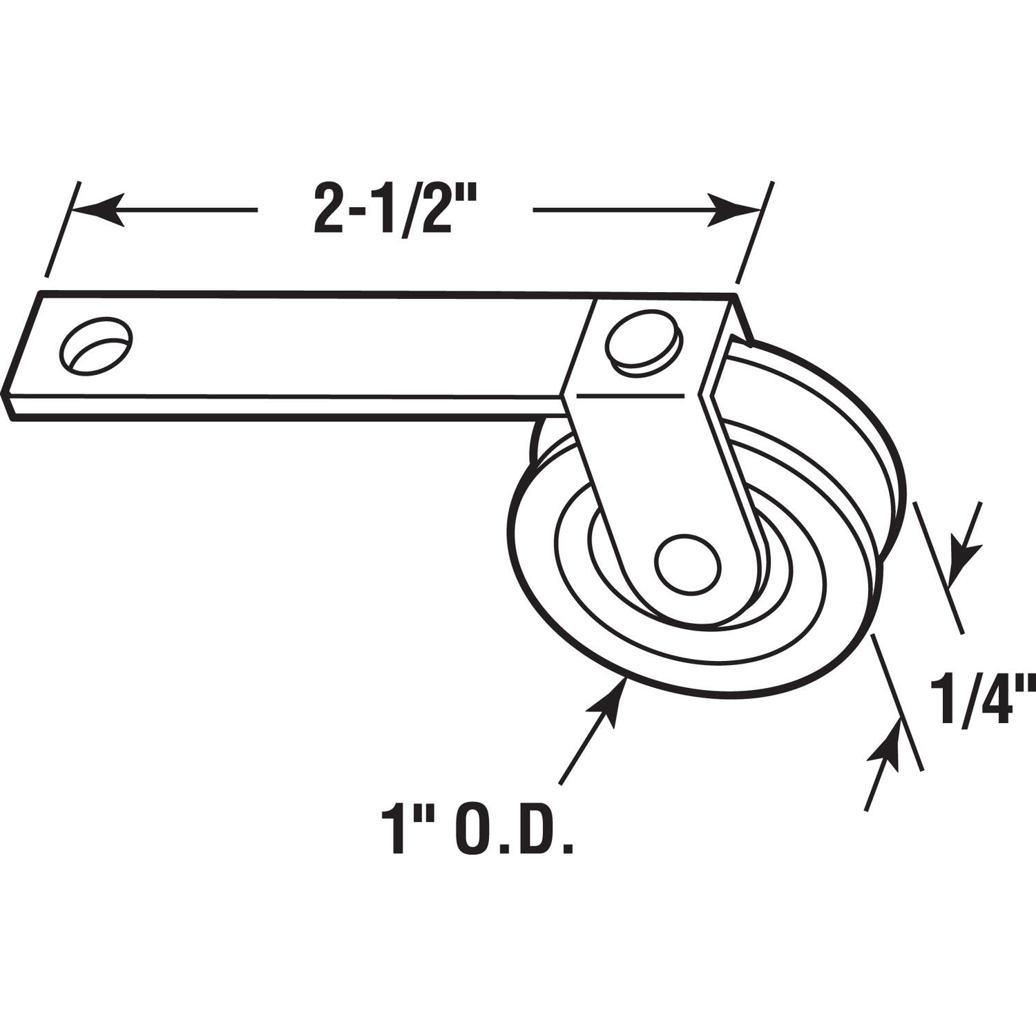 Prime-Line 1 in. D X 0.25 in. L Plastic/Steel Spring Tension Roller Assembly 2 pk