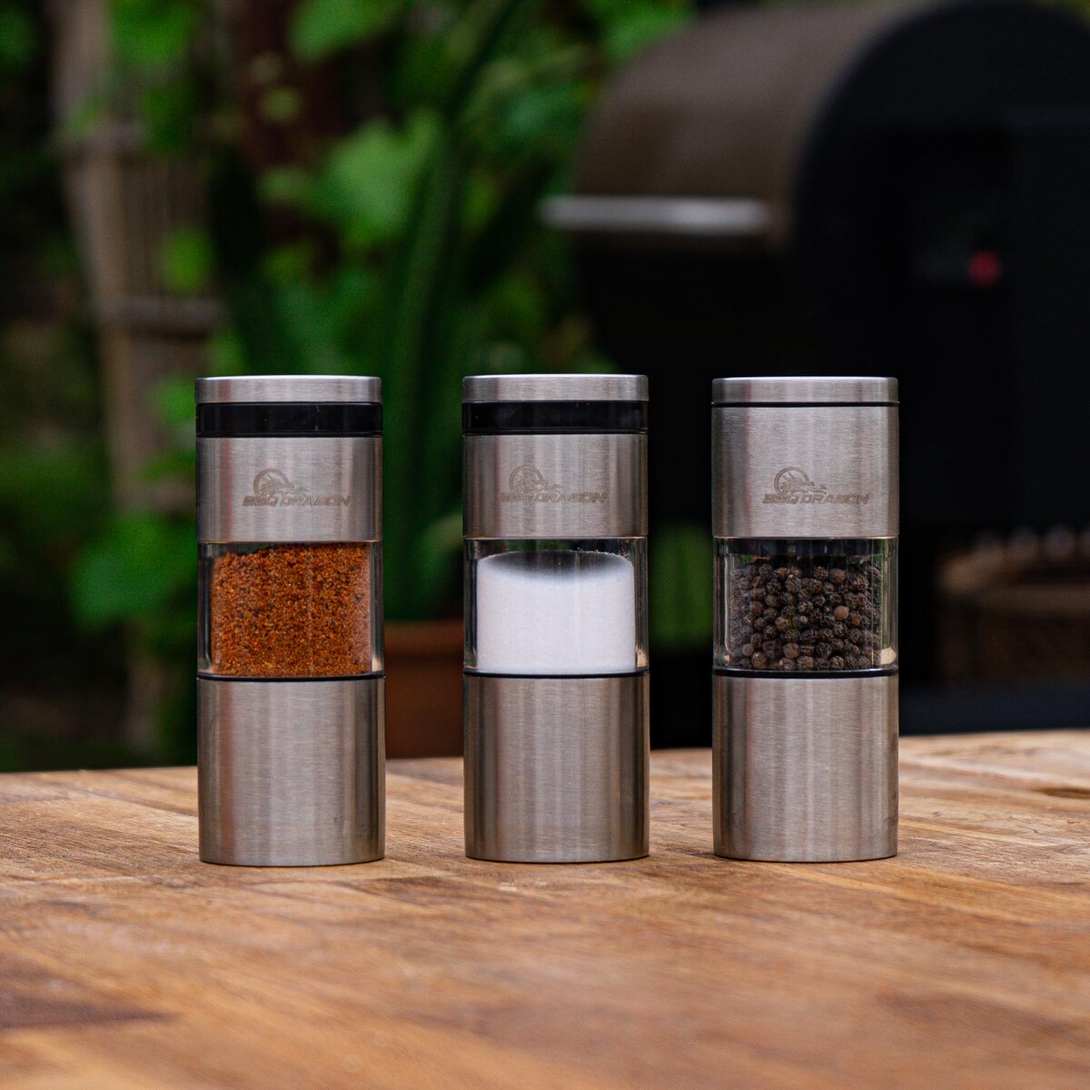 BBQ Dragon 3-Piece Magnetic Spice Shaker Grilling Set