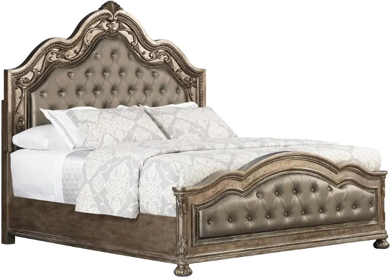 Seville Platinum Gold Queen Upholstered Bed