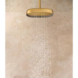 KOHLER Statement 1-Spray Patterns with 2.5 GPM 12 in. Wall Mount Fixed Shower Head in Vibrant Brushed Moderne Brass 26294-2MB