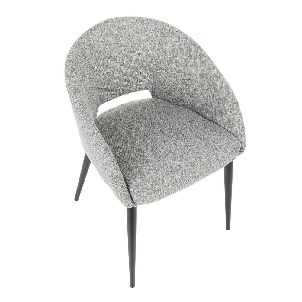 Lumisource Renee Contemporary Grey Upholstered Chair with Black Metal Legs CH-RENEE BKGY