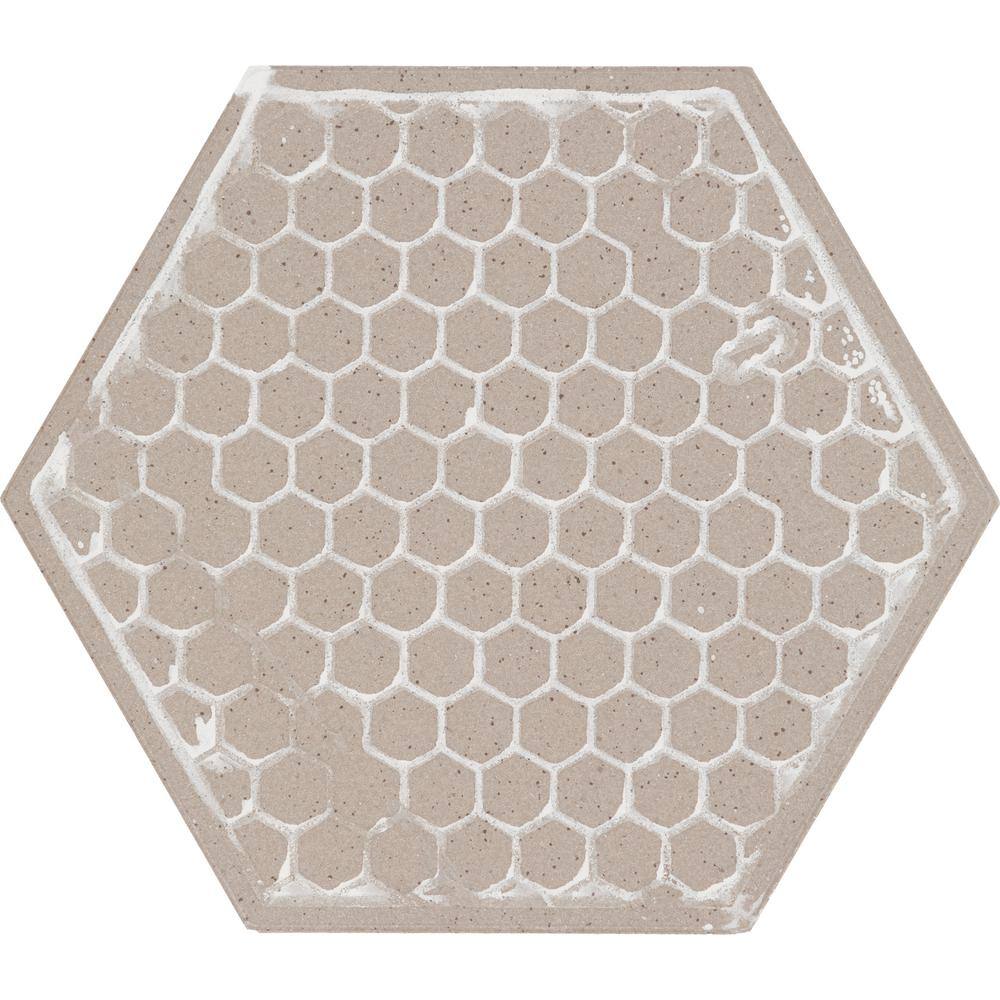 Marazzi Moroccan Concrete Terra Cotta 8 in. x 9 in. Glazed Porcelain Hexagon Floor and Wall Tile (9.37 sq. ft.Case) MC568HEX1P2