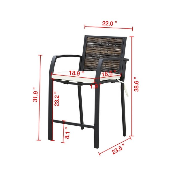 Patio Festival 2Person Bar Height Dining Set with Cushions