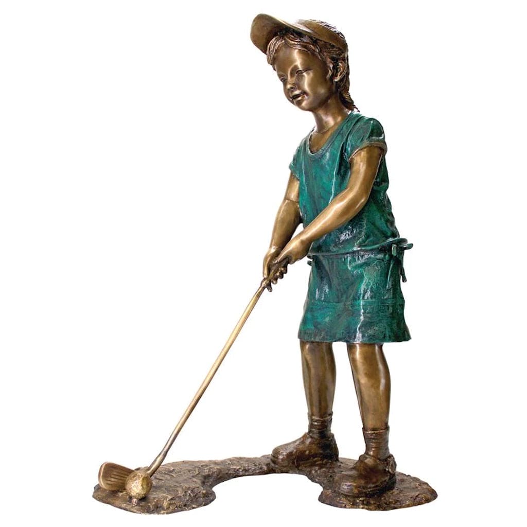 Gabrielle the Girl Golfer Cast Bronze Garden Statue by Design Toscano