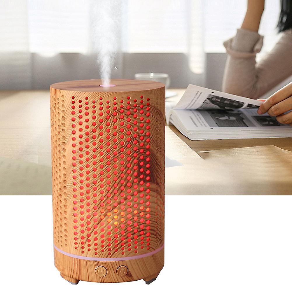 Humidifier Wooden Grain Home Air Humidifier Night Light Aroma Diffuser110-240v Us Plug