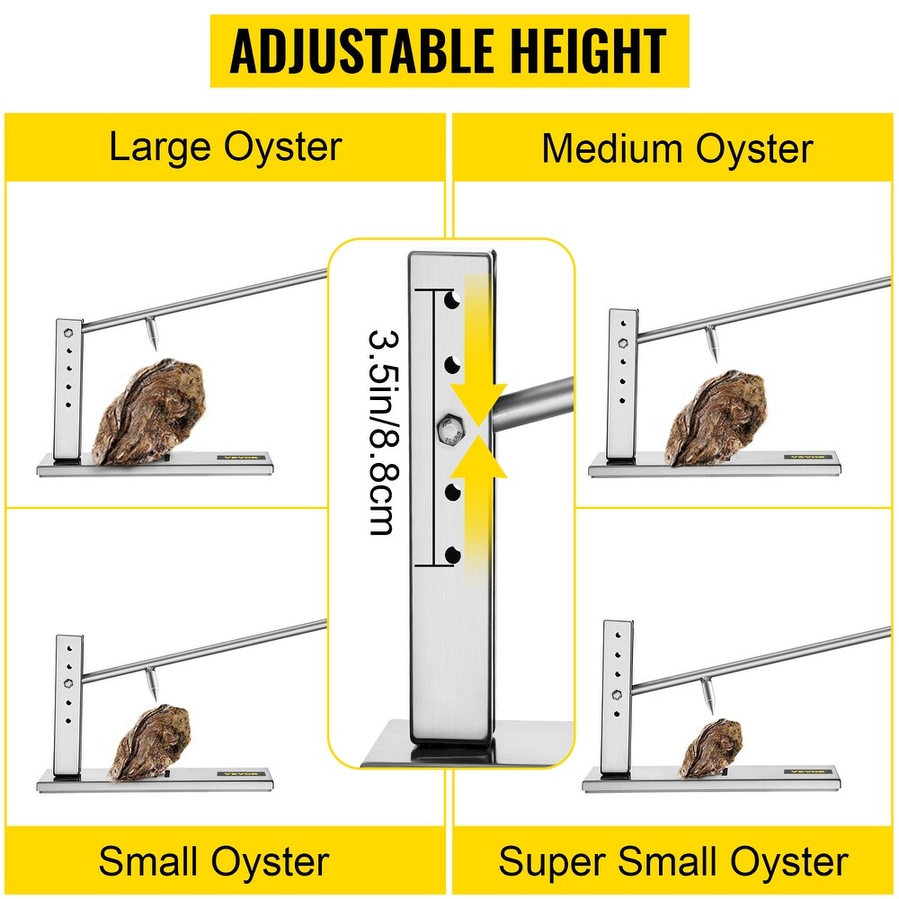 VEVOR Oyster Shucker Stainless Steel Tool Set Clam Opener Machine with G Clip for Easy Operation