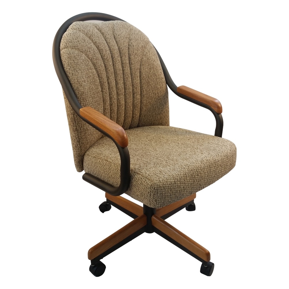 Caster Chair Company Bently Caster Arm Chair in Wheat Tweed Fabric