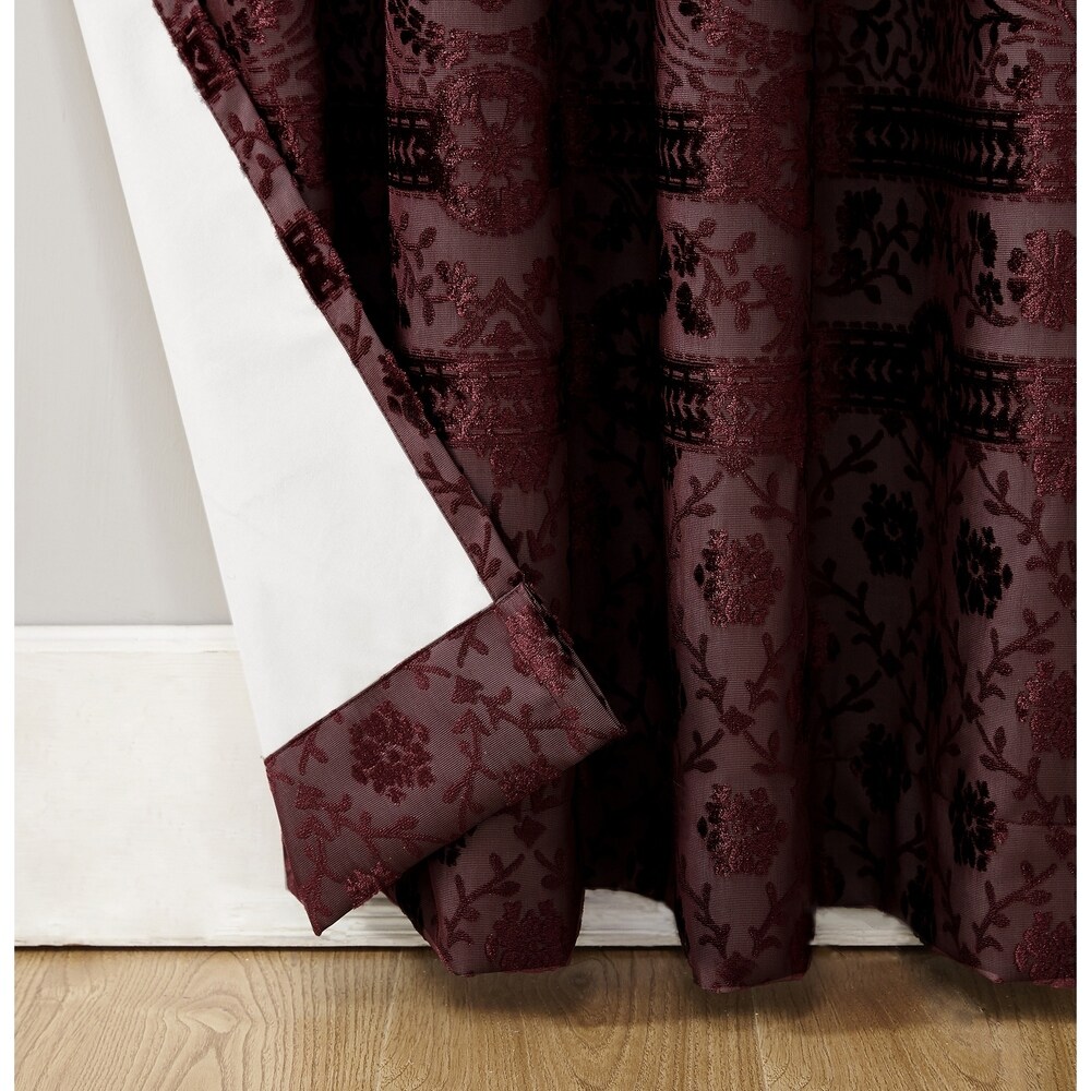 Sun Zero Elidah Velvet Medallion Blackout Grommet Curtain Panel  Single Panel