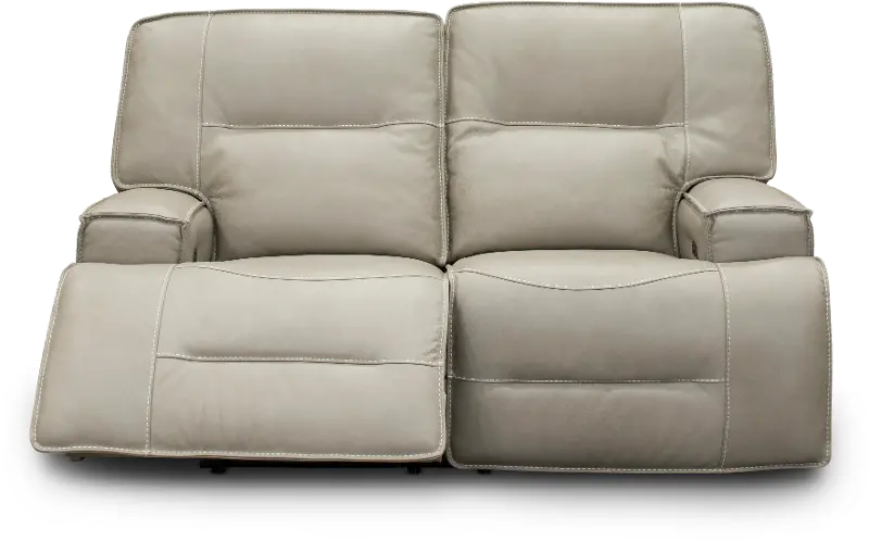 Rockies Beige Power Reclining Loveseat with Adjustable Lumbar