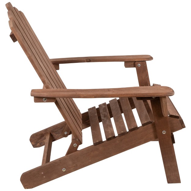 Brown Classic Folding Wooden Adirondack Chair