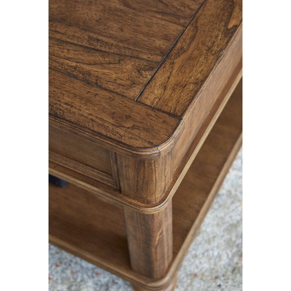 Pecan Finish Rectangular End Table