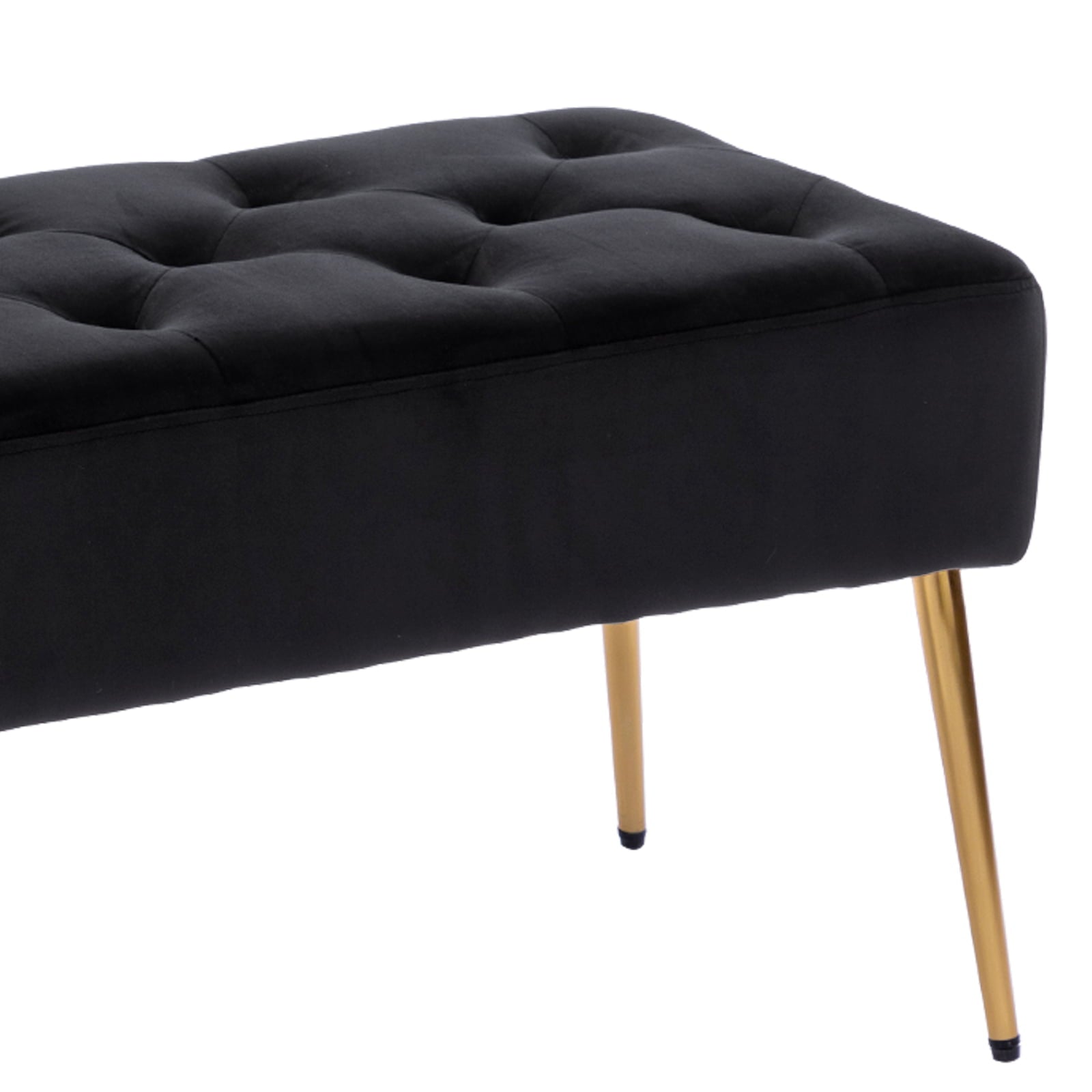 Duhome Elegant Lifestyle Modern Velvet Bench Ottoman, Upholstered Bench for Entryway Bedroom, Tufted End of Bed Bench Black