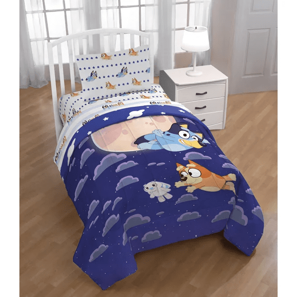 Bluey In the Dream Reversible Full Comforter and 4 Piece Full Sheet Set