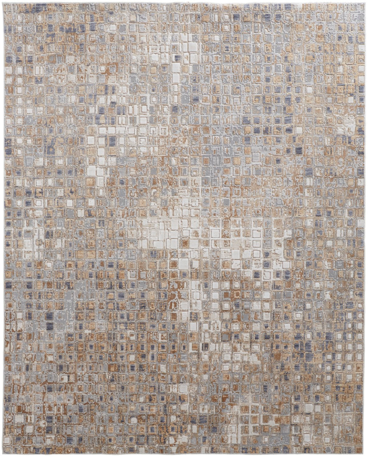 Corben Mosaic Silver Gray/Brown Rug