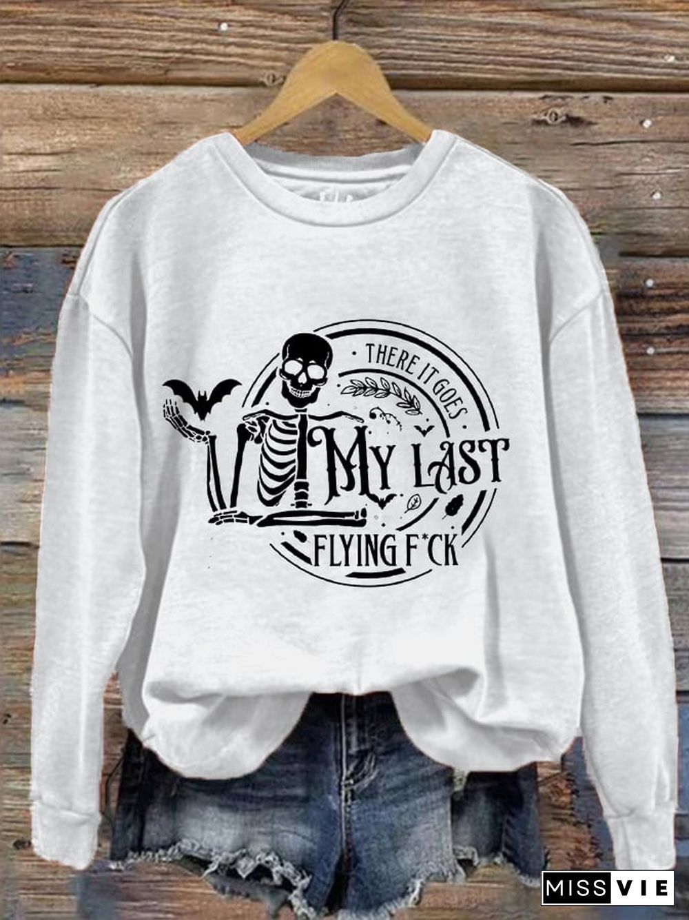 Women's Funny Halloween There It Goes, My Last Flying F*ck Casual Sweatshirt