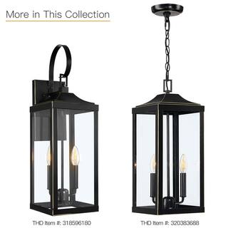 TRUE FINE 25.7 in. 2-Light Bronze Non Solar Large Outdoor Wall Lantern Sconce Light 21516OT