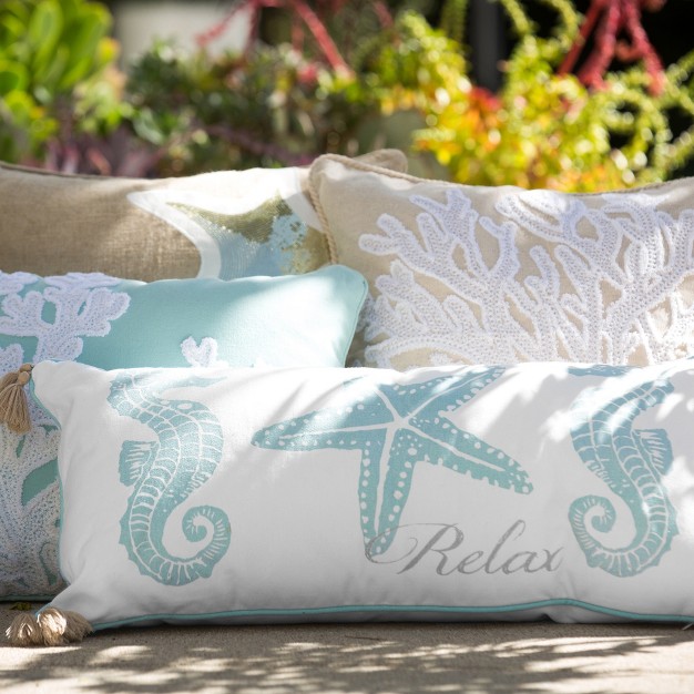 Blue Bay Seahorse Relax Decorative Pillow Levtex Home