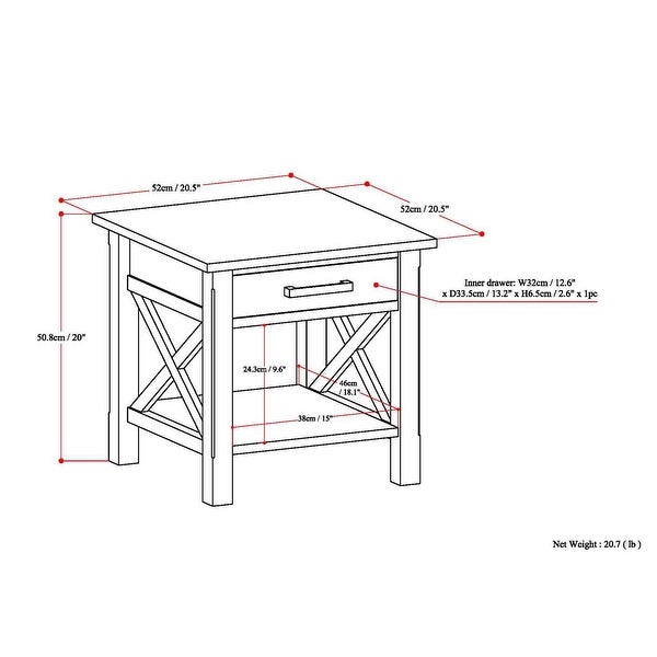 WYNDENHALL Waterloo SOLID WOOD 21 inch Wide Square Contemporary End Side Table - 21 inch Wide