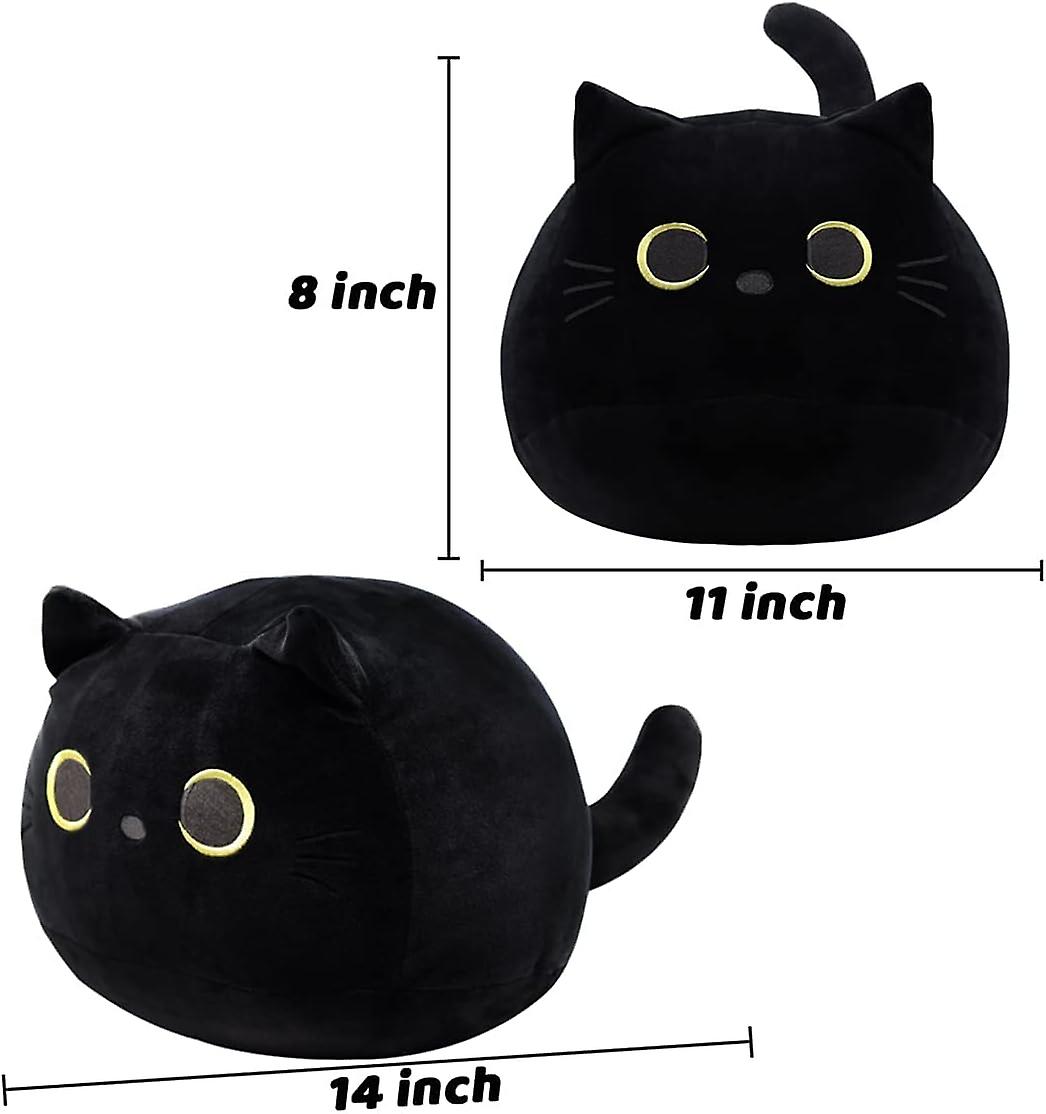 Black Cat Plush Toy 16'' Black Cat Pillow，soft Plush Doll Cat Plushie Cat Pillow，stuffed Animal Soft Plush Pillow Baby Plush Toys Cat Shape Design Sof