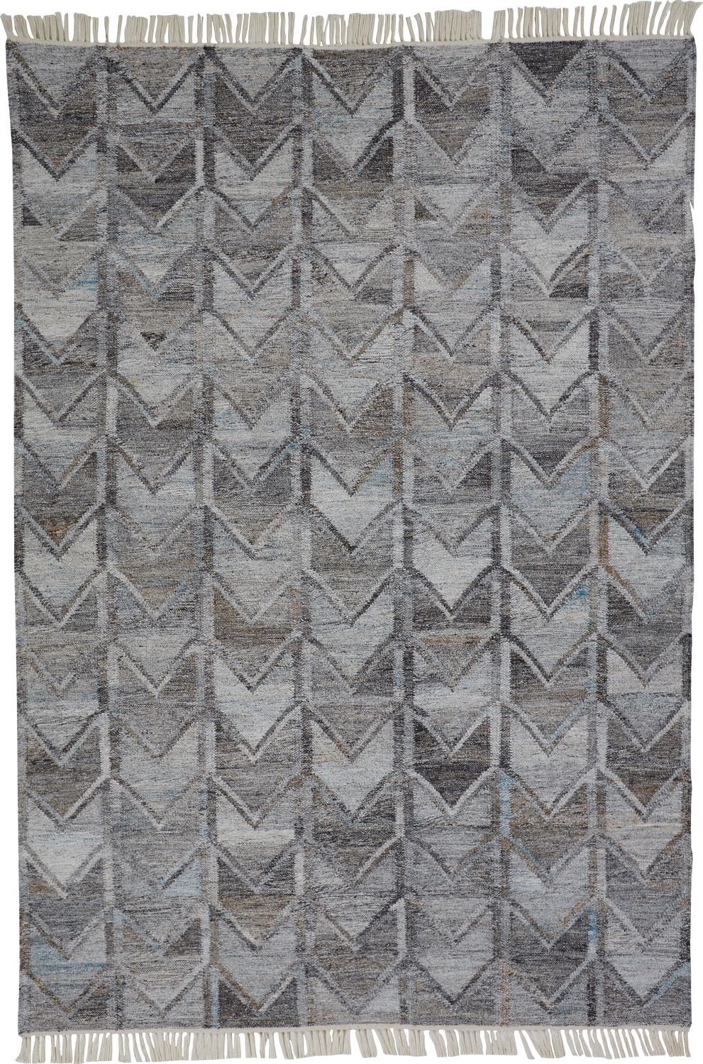 Elstow Hand Woven Light and Dark Gray Rug by BD Fine