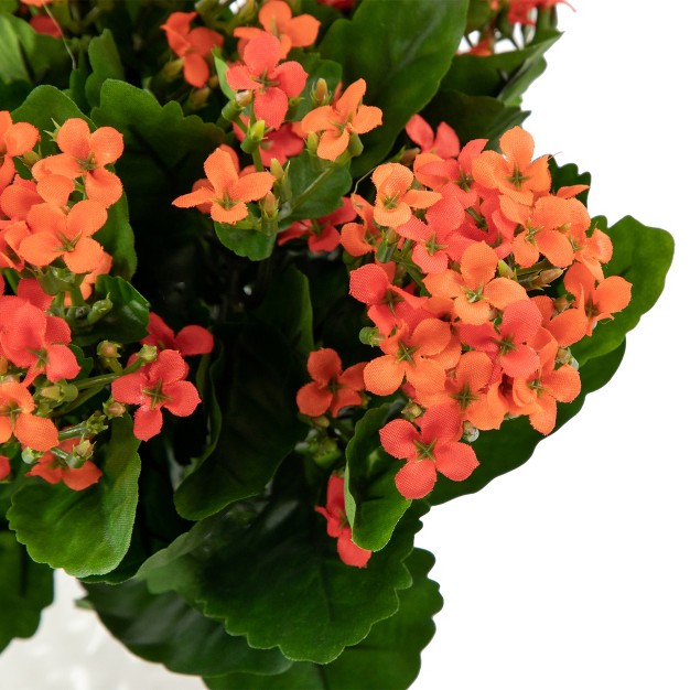 Orange Kalanchoe Artificial Silk Floral Bouquet