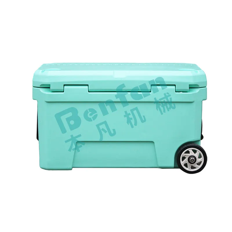 KEYI 50QT Rotomolded cooler Plastic cooler with wheel Ice Chest Beer Cooler box for camping