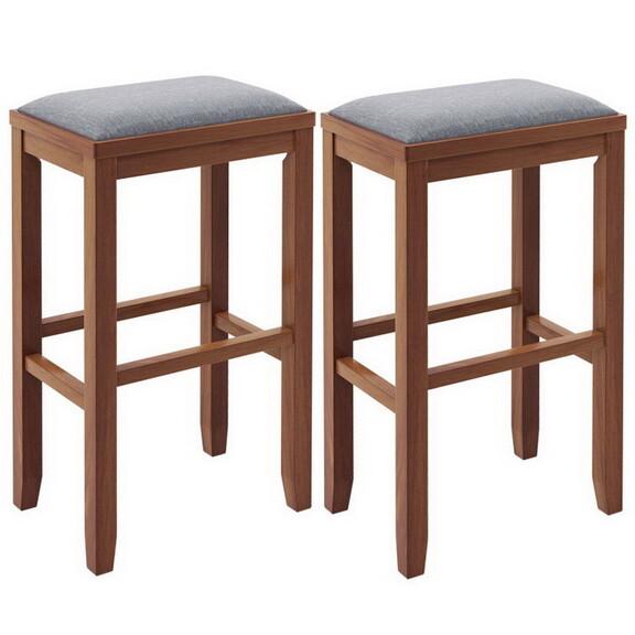 Costway 2 Pieces 31 Inch Upholstered Bar Stool Set...