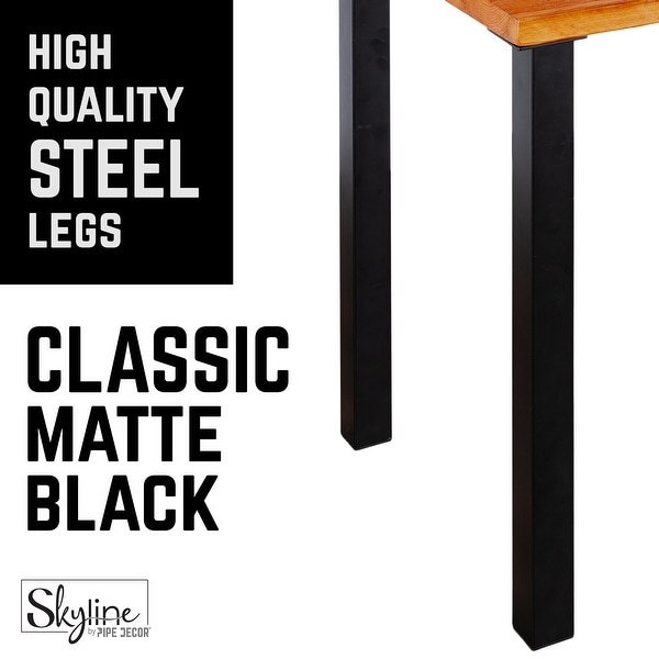 PIPE DECOR Matte Black Steel Modern Living Room Table Legs Set of 4