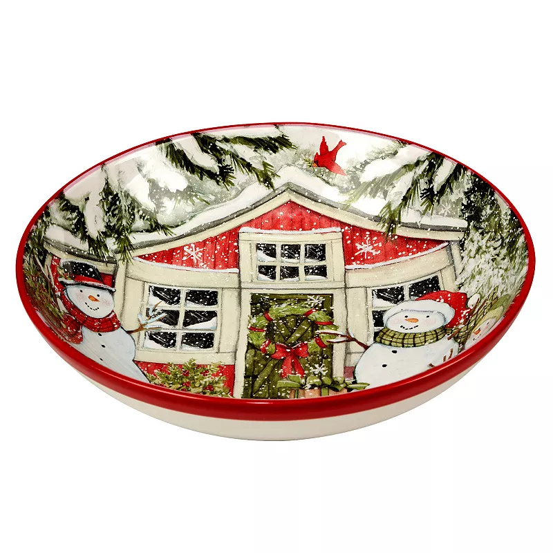 Certified International Snowman's Farmhouse Serving Bowl