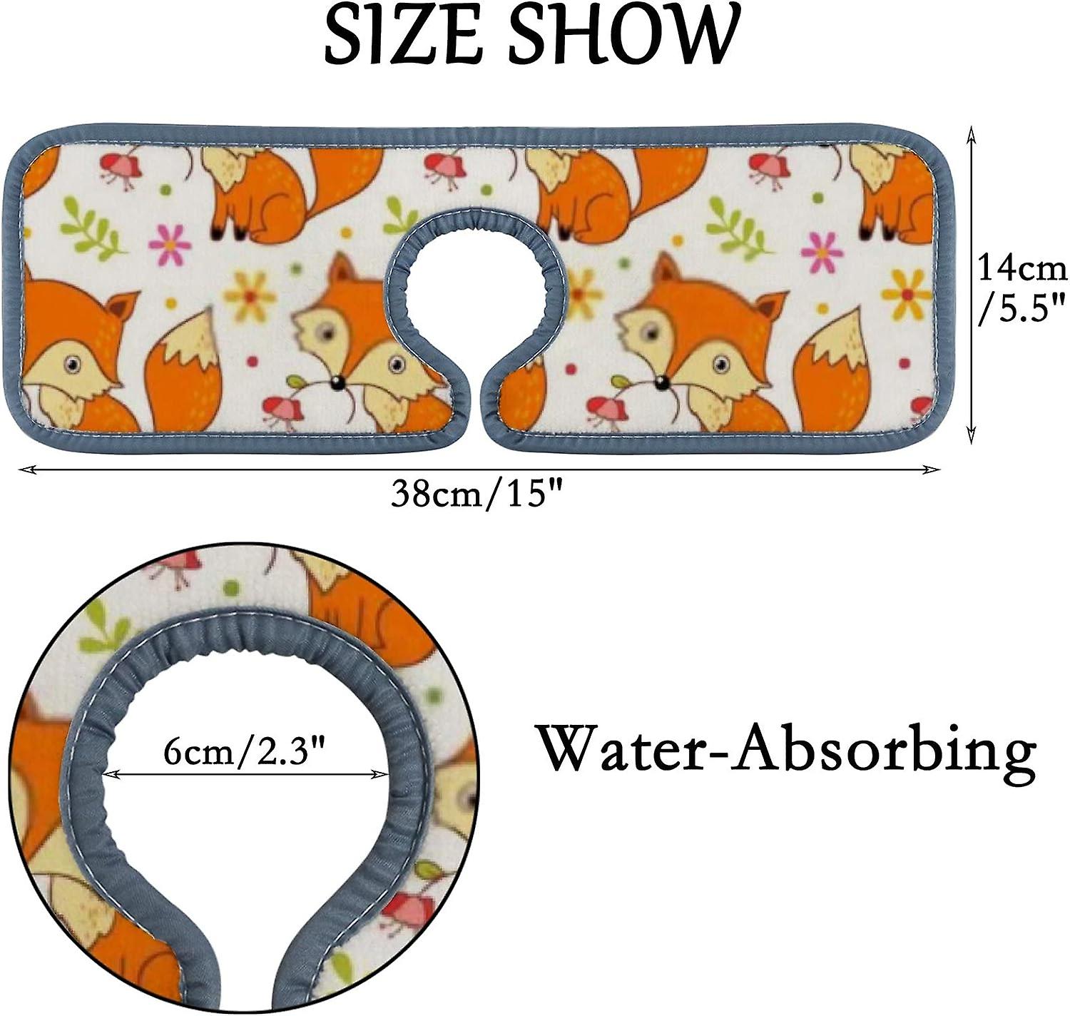 Faucet Absorbent Mat 2 Pcs Bunny Egg Flower Washable Counter Drying Pads