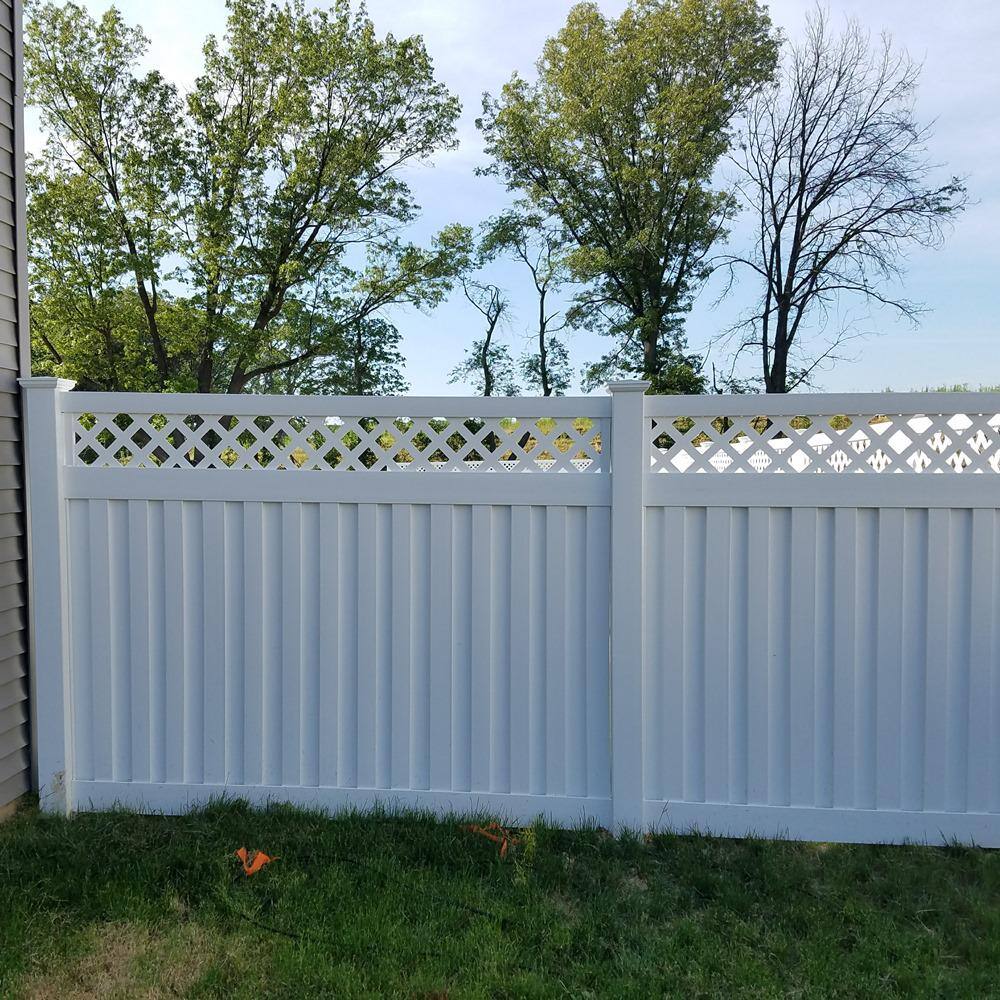 Weatherables Clearwater 6 ft. H x 8 ft. W White Vinyl Privacy Fence Panel Kit PWPR-PANELLAT-6X8