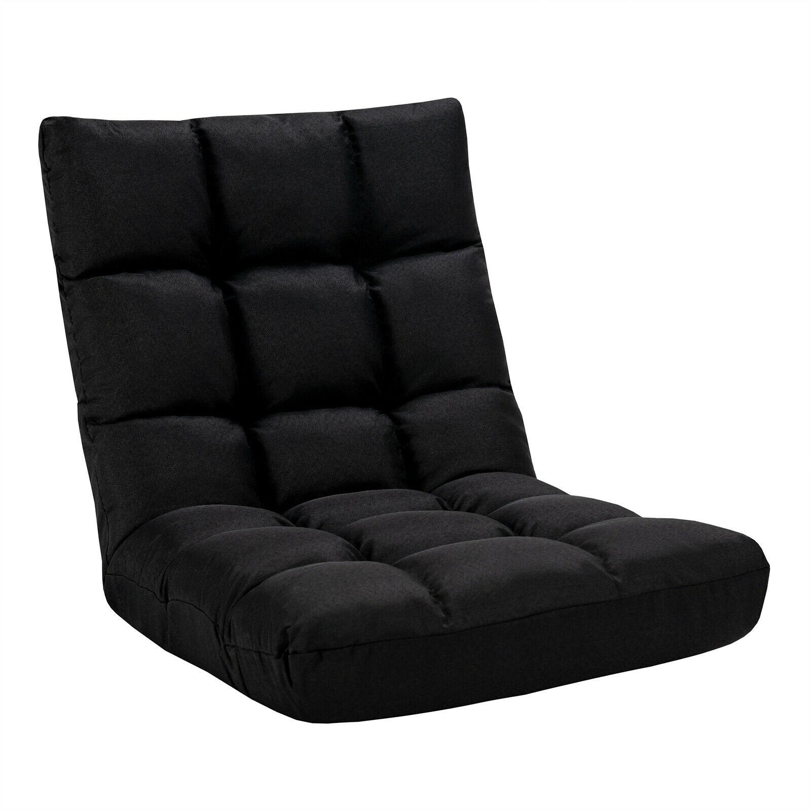 Adjustable Floor Gaming Sofa Chair 14-Position Cushioned Folding