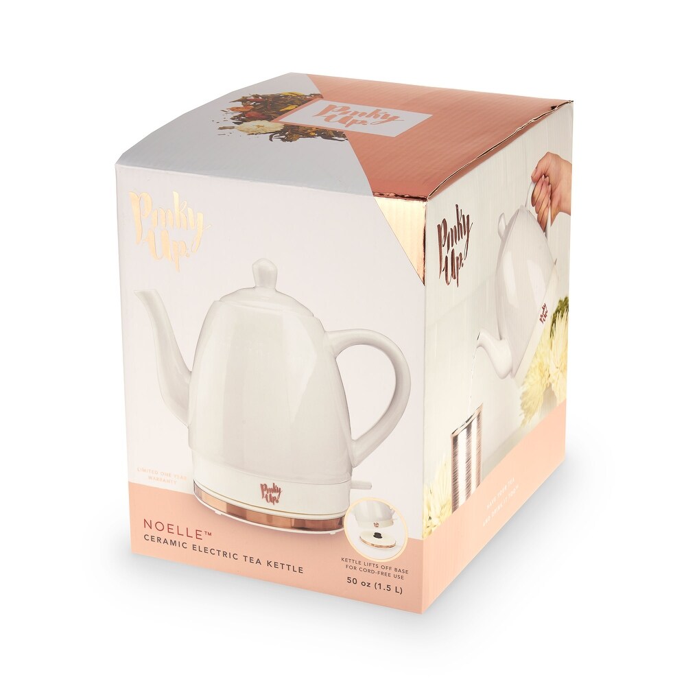 Noelle Grey Ceramic Electric Tea Kettle by Pinky Up   9\