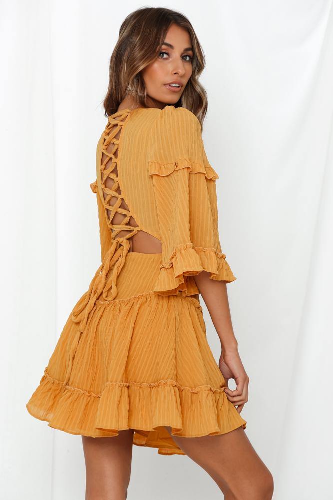 Heart Had Wings Dress Mustard