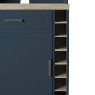 Twin Star Home 74 in. Fontana Blue 12-Shelf Standard Bookcase with Open Storage BKC6924-TPP02