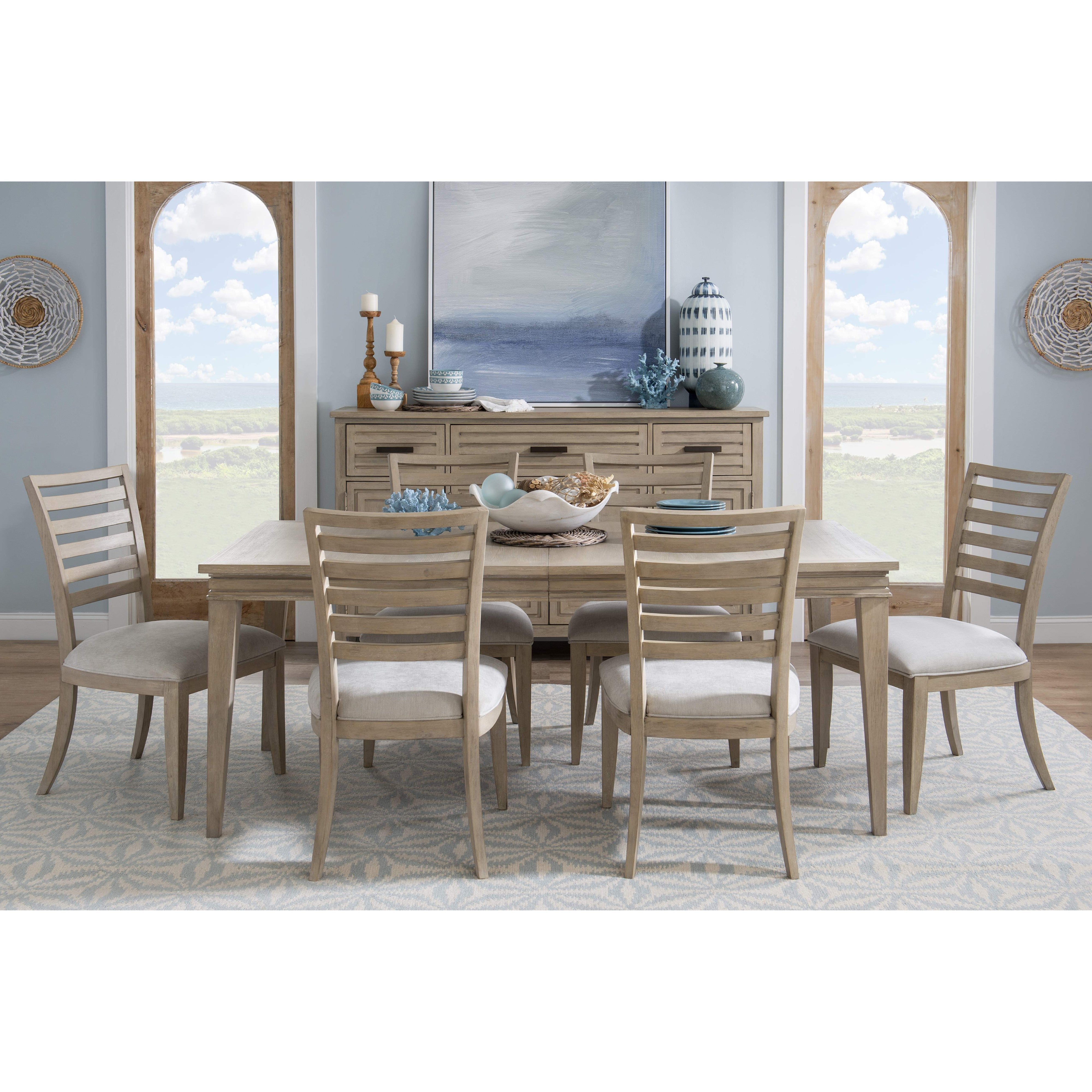 Coastal Sand Dining Set 7-Pc Extendable (74-92)