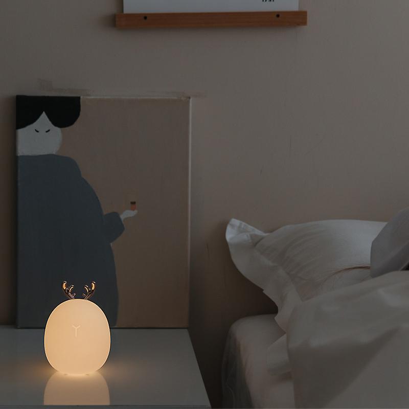 Deer Rabbit Led Night Light Soft Silicone Dimmable Night Light Usb Rechargeable For Kids Baby Gift Bedside Bedroom Night Lamp