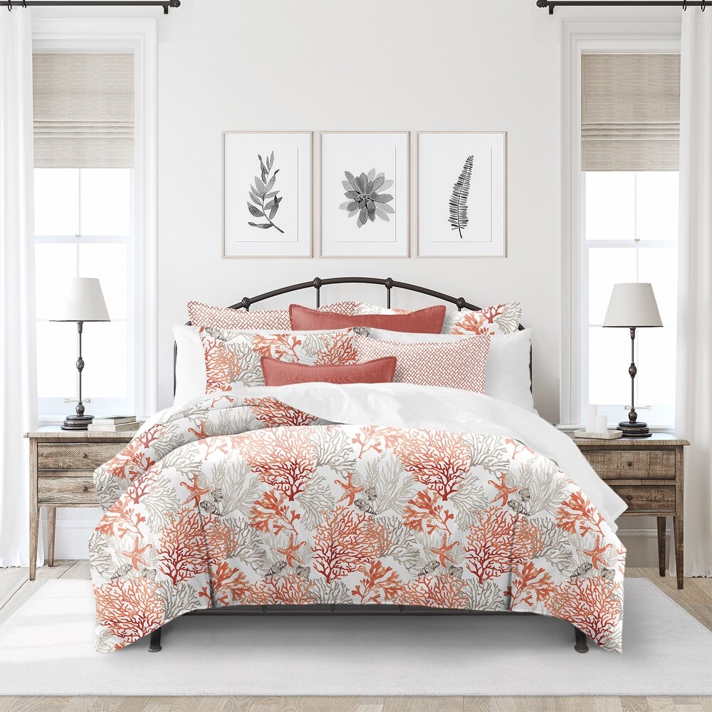 6ix Tailors Fine Linens Reef Coral Coverlet Set