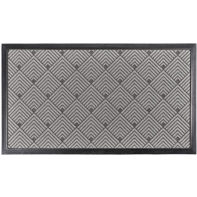 Kaf Home Nested Angles Door Mat 17 X 30 Inches Durable Indoor Outdoor Entry Way Rug Perfect For Mud rooms High Traffic Areas Garages Storefronts And Everyday Home Use