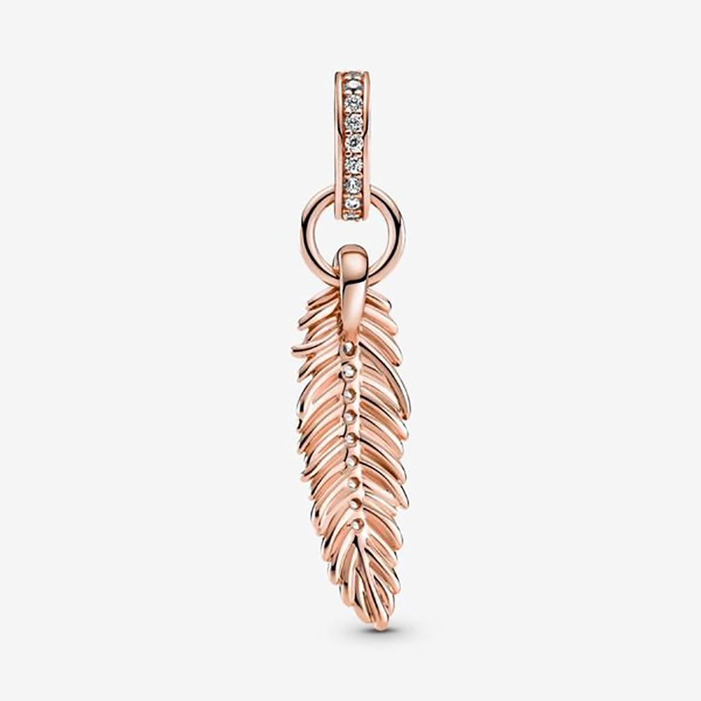 PANDORA  Sparkling Feather Dangle Charm