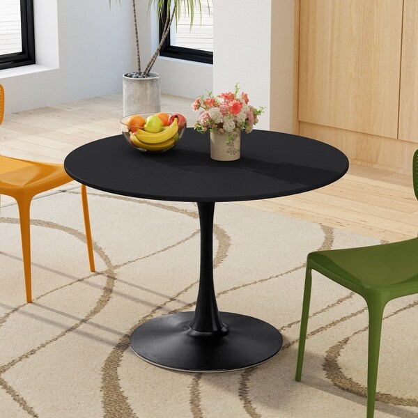 Modern 42 in. Round Dining Table with Round MDF Table Top，Metal Base