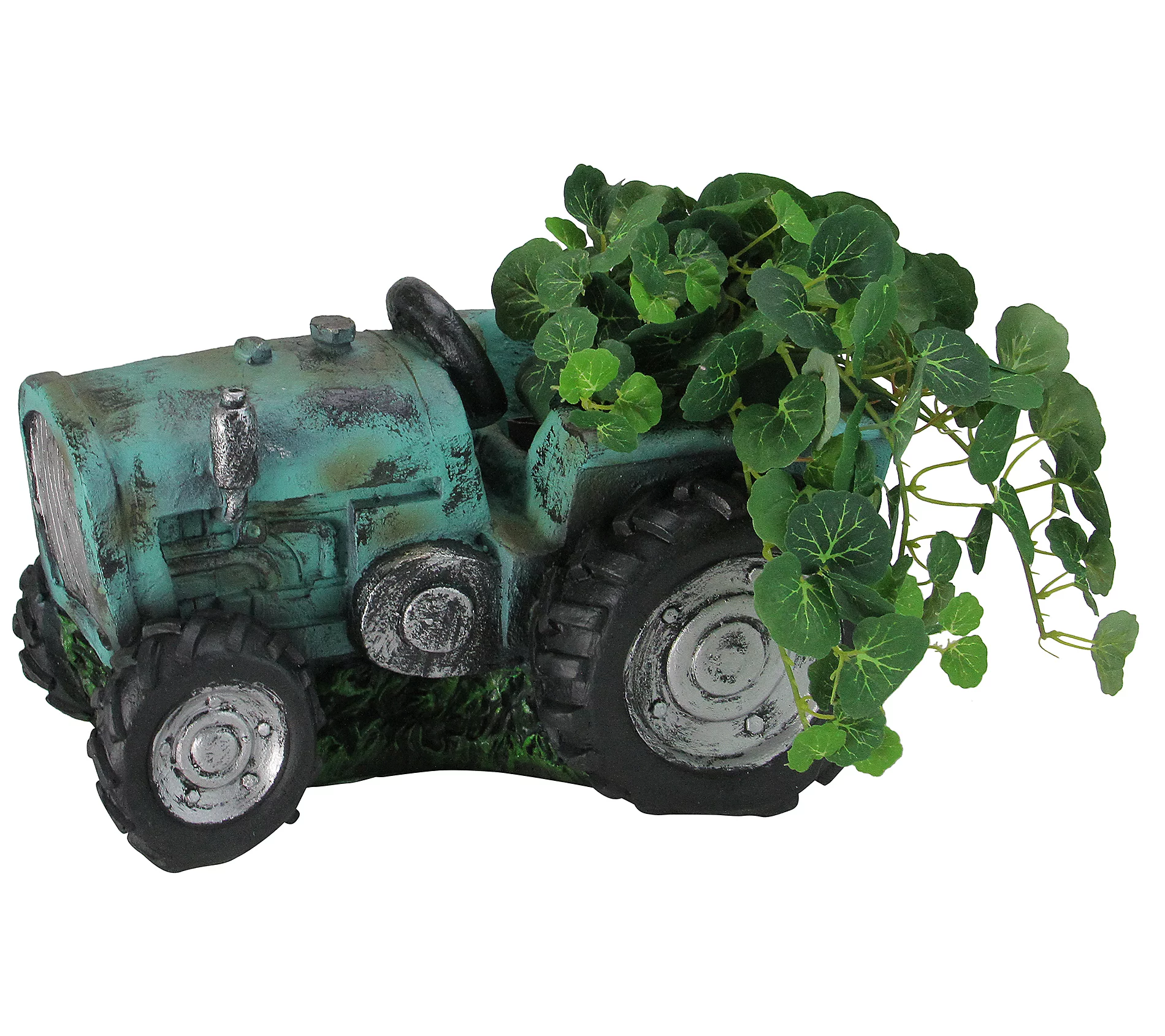 Northlight 12.25 Green and Black Distressed Tractor Planter