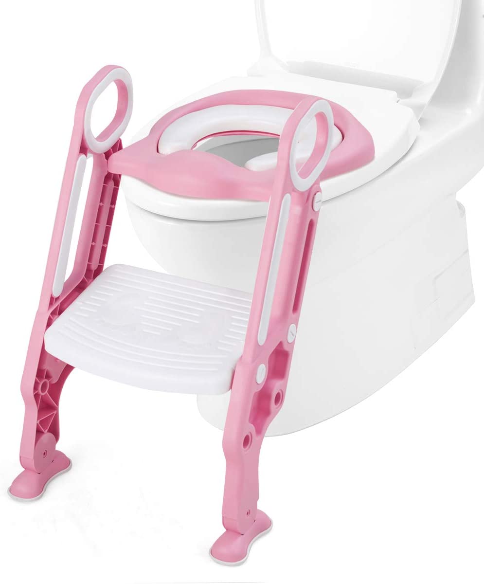 Kids Portable Potty Training Toilet Seat w/Step Stool Ladder