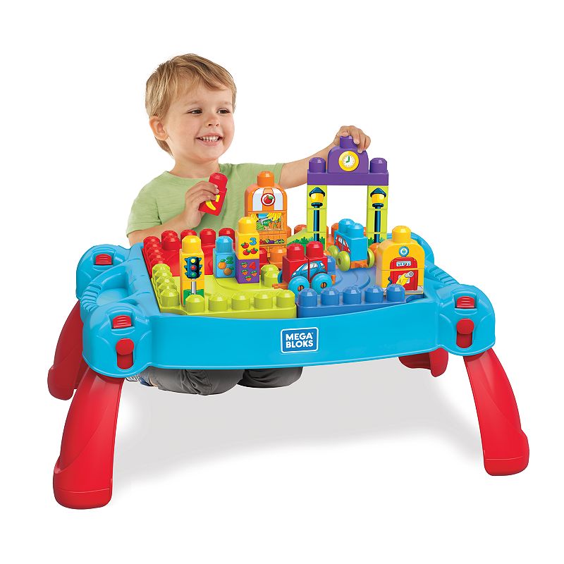 MEGA BLOKS Build ‘n Learn Table Activity Building Set， Learning Toy for Toddlers