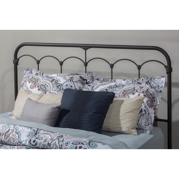 The Gray Barn Charley Black Speckle Metal Headboard with Rails - - 21906868