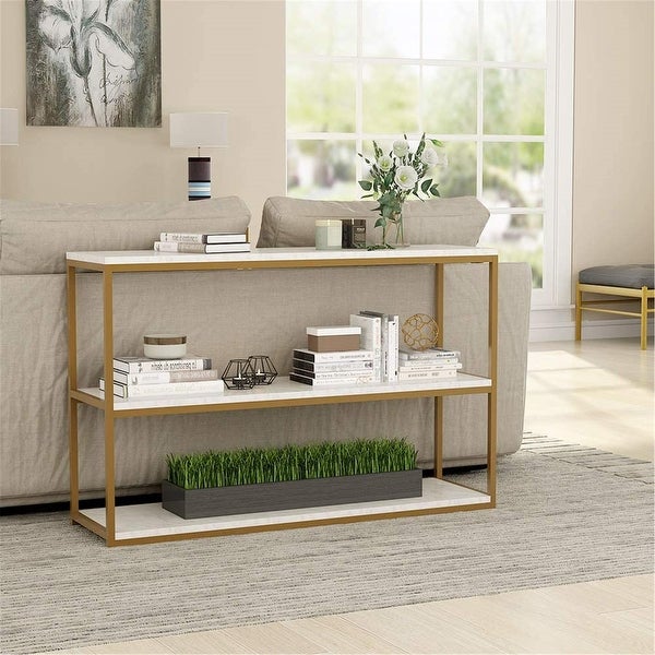 3-Tier Sofa Console Table， Vintage Entry Table