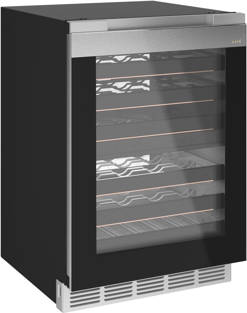 Cafe CCR06DM2PS5 24 Inch Platinum Glass Wine Cooler